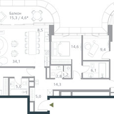 Квартира 166,4 м², 4-комнатная - изображение 2