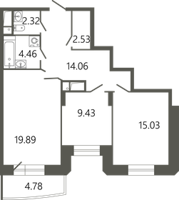 Квартира 69,2 м², 2-комнатная - изображение 1