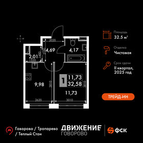 Квартира 32,6 м², 1-комнатные - изображение 1