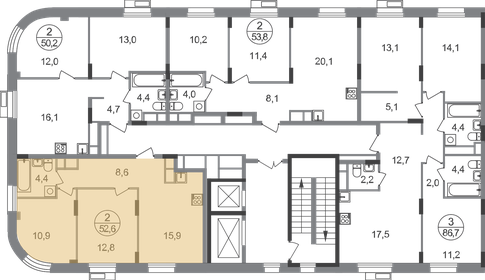 Квартира 52,6 м², 2-комнатная - изображение 2