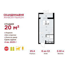 Квартира 20 м², студия - изображение 1