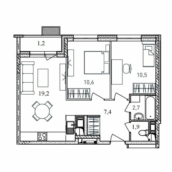 54,1 м², 2-комнатная квартира 10 820 000 ₽ - изображение 27