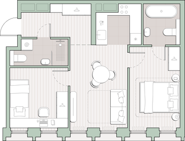 Квартира 53,4 м², 2-комнатная - изображение 1