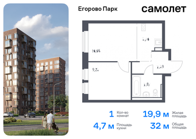 Квартира 32 м², 1-комнатная - изображение 1