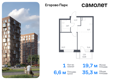 Квартира 35,3 м², 1-комнатная - изображение 1