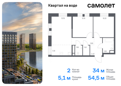 Квартира 54,5 м², 2-комнатная - изображение 1