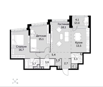 Квартира 85,5 м², 3-комнатная - изображение 1