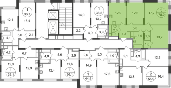 Квартира 78 м², 3-комнатная - изображение 2