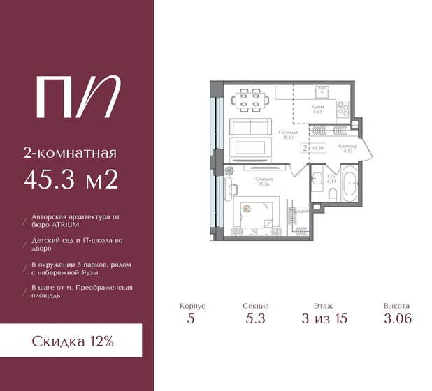 40 м², 2-комнатная квартира 13 500 000 ₽ - изображение 83