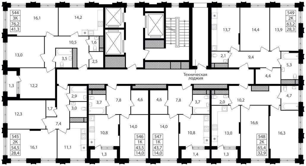 74,2 м², 3-комнатная квартира 25 500 000 ₽ - изображение 59