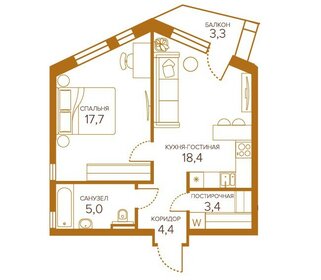 Квартира 49,6 м², 1-комнатная - изображение 1