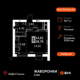 Квартира 28,8 м², студия - изображение 1