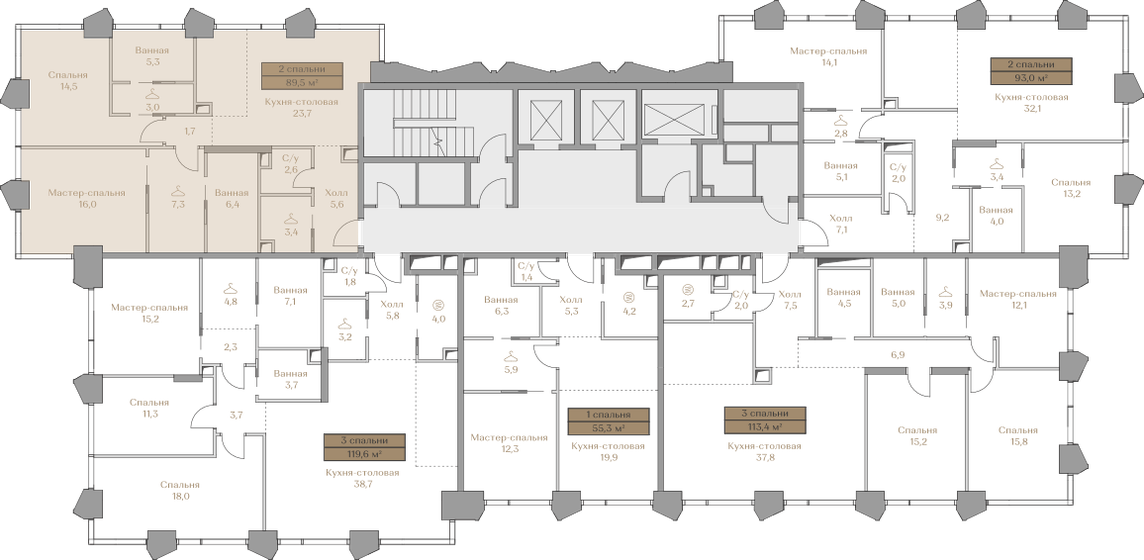 74,4 м², 3-комнатная квартира 49 000 000 ₽ - изображение 133