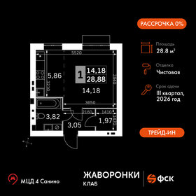 Квартира 28,9 м², студия - изображение 1