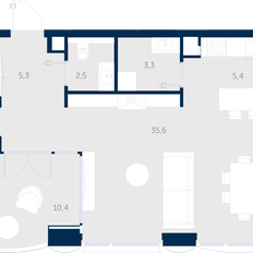 Квартира 110,6 м², 2-комнатные - изображение 3