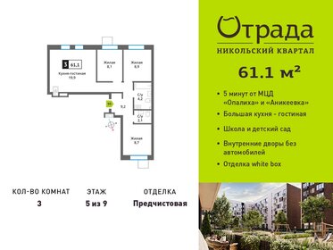 Квартира 61,1 м², 3-комнатная - изображение 1