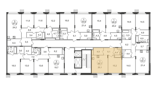 Квартира 49,7 м², 1-комнатная - изображение 2