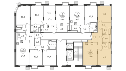 Квартира 80,6 м², 2-комнатная - изображение 2