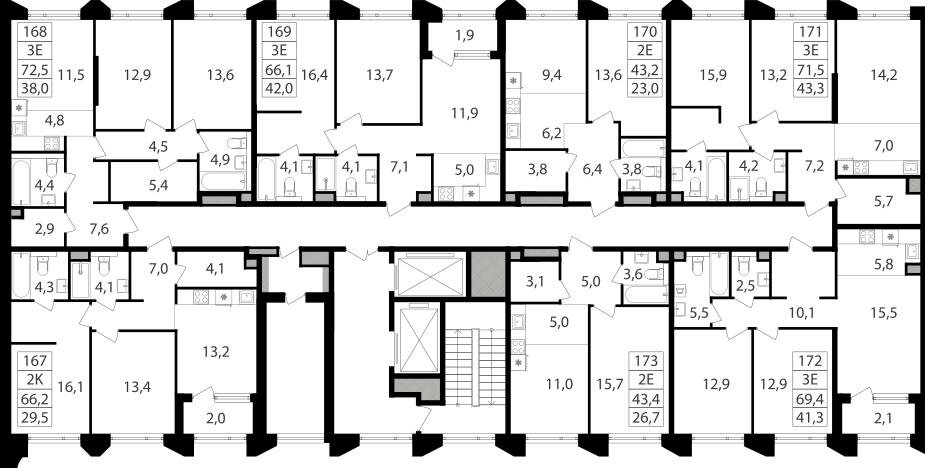 67,3 м², 2-комнатная квартира 32 122 290 ₽ - изображение 19