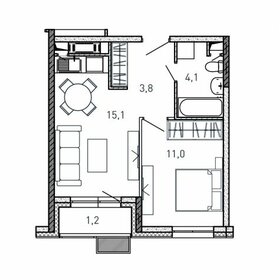 Квартира 35,2 м², 1-комнатная - изображение 1