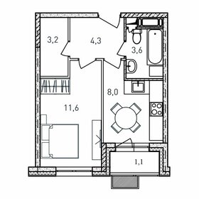 Квартира 31,8 м², 1-комнатная - изображение 1