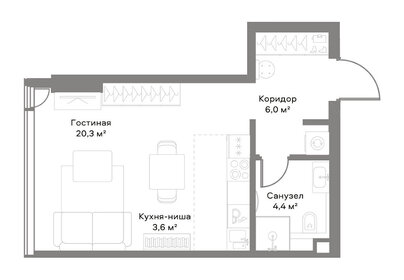 Квартира 34,3 м², студия - изображение 2