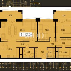 Квартира 112 м², 3-комнатная - изображение 3