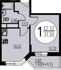 Квартира 31,4 м², 1-комнатная - изображение 1