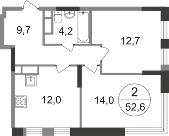 Квартира 52,6 м², 2-комнатная - изображение 1