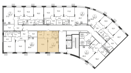 Квартира 49,6 м², 1-комнатная - изображение 2