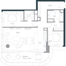 Квартира 109,5 м², 3-комнатная - изображение 2