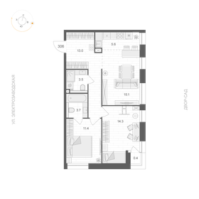 Квартира 66,8 м², 2-комнатная - изображение 1