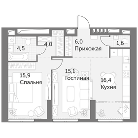 Квартира 64,2 м², 2-комнатная - изображение 3