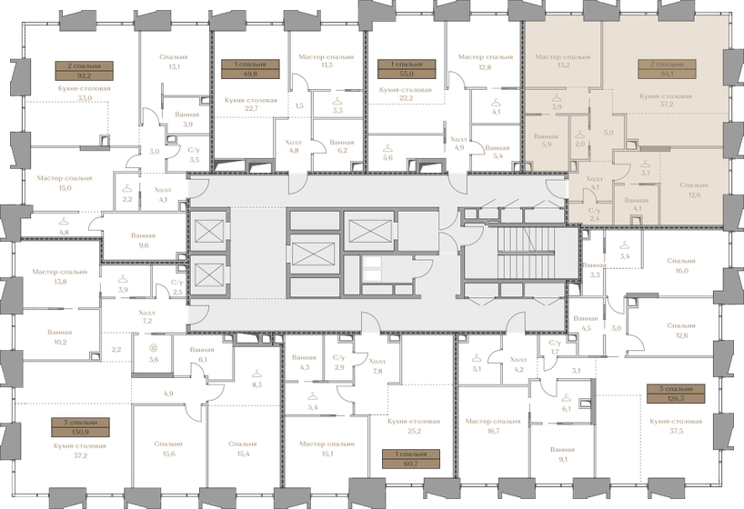 74,4 м², 3-комнатная квартира 49 000 000 ₽ - изображение 124