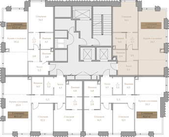 Квартира 66,4 м², 1-комнатная - изображение 2