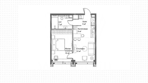 Квартира 43,7 м², 1-комнатная - изображение 1