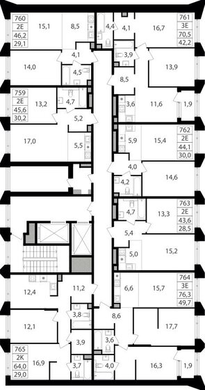 67,3 м², 2-комнатная квартира 32 122 290 ₽ - изображение 35