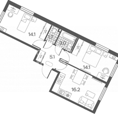 Квартира 54,2 м², 3-комнатная - изображение 1