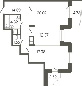 Квартира 72,8 м², 2-комнатная - изображение 1