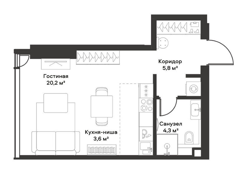 23,8 м², апартаменты-студия 27 000 000 ₽ - изображение 142