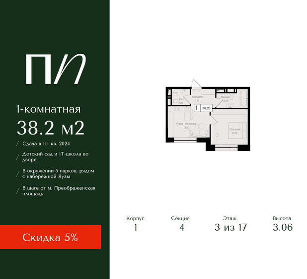 30,7 м², 1-комнатная квартира 9 000 000 ₽ - изображение 107