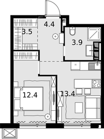 Квартира 37,6 м², 1-комнатная - изображение 1