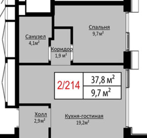 Квартира 37,1 м², 1-комнатная - изображение 1