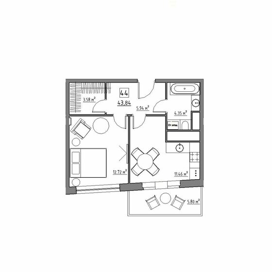 35,2 м², 1-комнатная квартира 6 800 000 ₽ - изображение 70