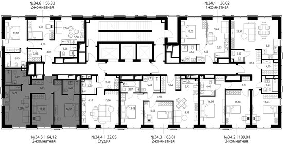 Квартира 64,1 м², 2-комнатная - изображение 2