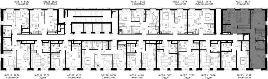 Квартира 88,1 м², 2-комнатная - изображение 2