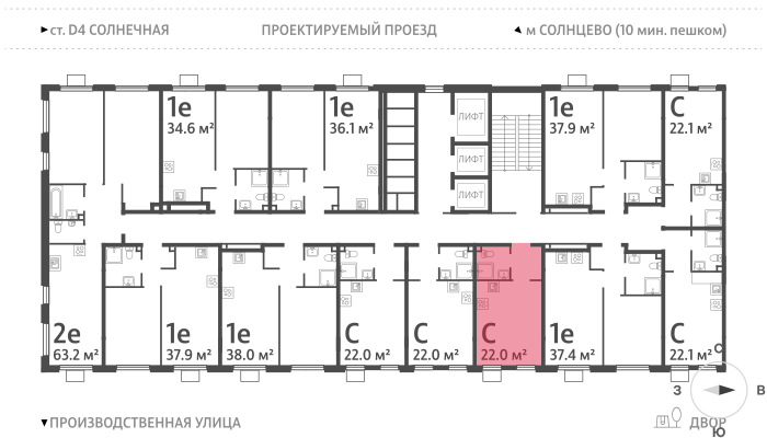 22 м², квартира-студия 9 019 274 ₽ - изображение 41