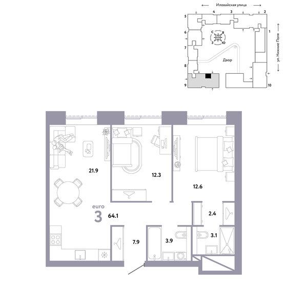 75,3 м², 3-комнатная квартира 20 500 000 ₽ - изображение 72