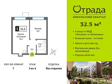 Квартира 32,5 м², 1-комнатная - изображение 1