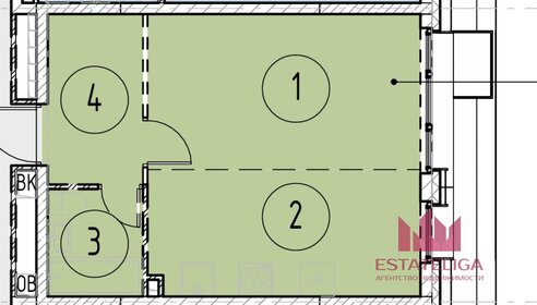 Квартира 32 м², студия - изображение 1